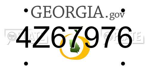 4Z67976 Georgia License Plate