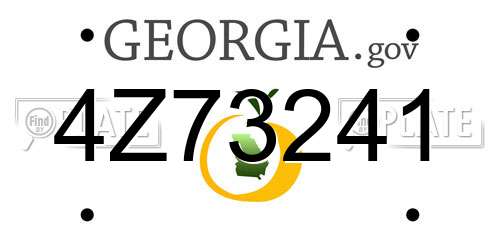 4Z73241 Georgia License Plate