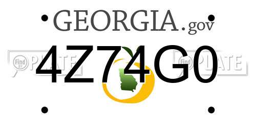 4Z74G0 Georgia License Plate