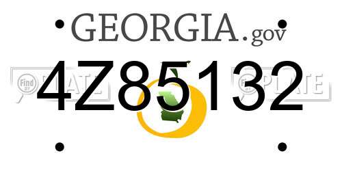 4Z85132 Georgia License Plate