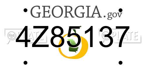 4Z85137 Georgia License Plate