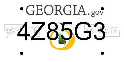 4Z85G3 Georgia License Plate