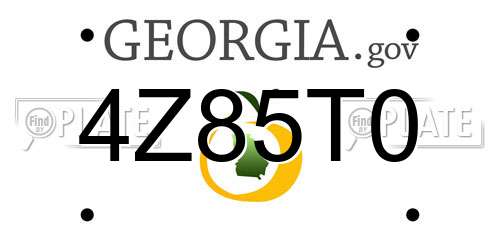 4Z85T0 Georgia License Plate