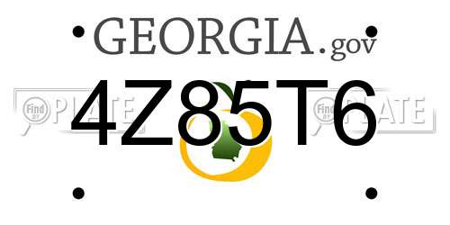 4Z85T6 Georgia License Plate