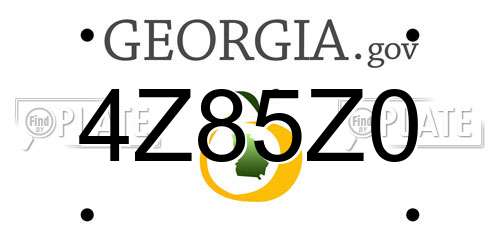 4Z85Z0 Georgia License Plate