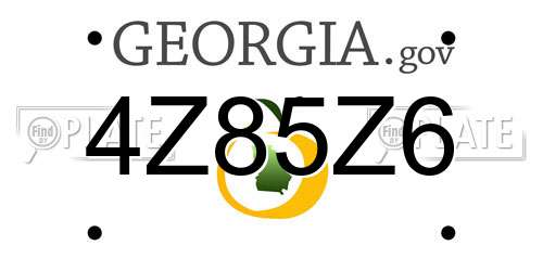 4Z85Z6 Georgia License Plate