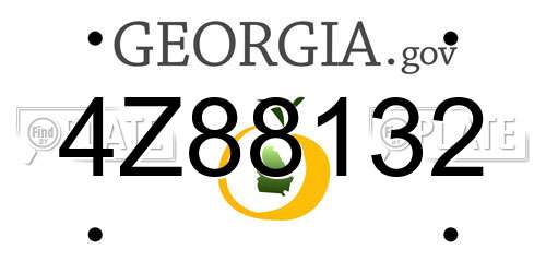 4Z88132 Georgia License Plate