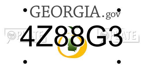 4Z88G3 Georgia License Plate