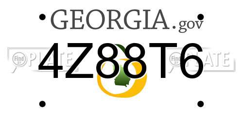 4Z88T6 Georgia License Plate