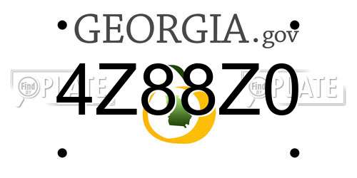 4Z88Z0 Georgia License Plate