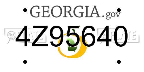 4Z95640 Georgia License Plate