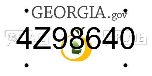 4Z98640 Georgia License Plate