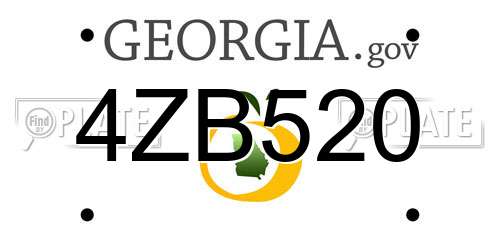 4ZB520 Georgia License Plate