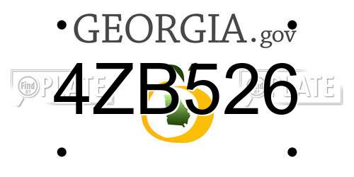 4ZB526 Georgia License Plate