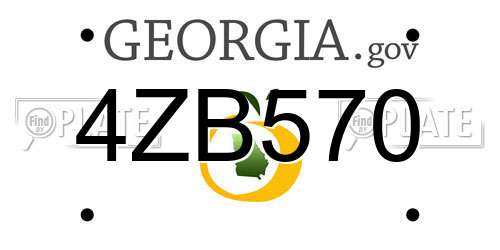4ZB570 Georgia License Plate
