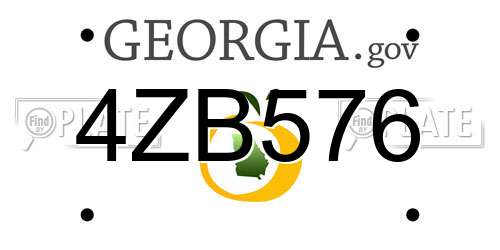 4ZB576 Georgia License Plate