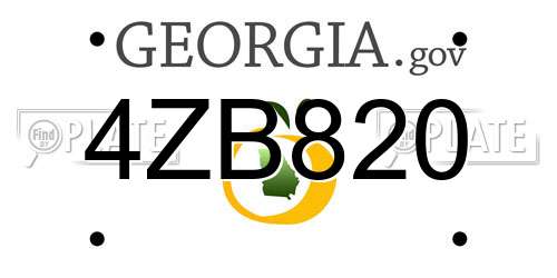 4ZB820 Georgia License Plate