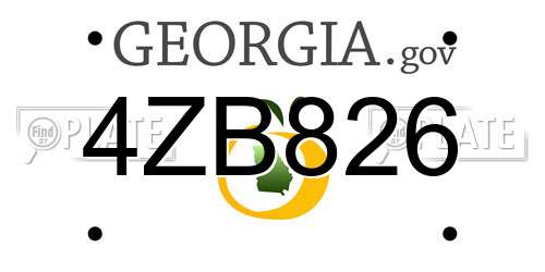 4ZB826 Georgia License Plate