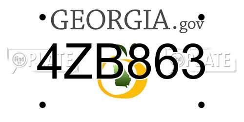 4ZB863 Georgia License Plate