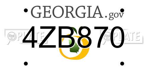 4ZB870 Georgia License Plate