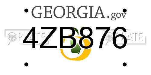 4ZB876 Georgia License Plate