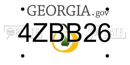 4ZBB26 Georgia License Plate