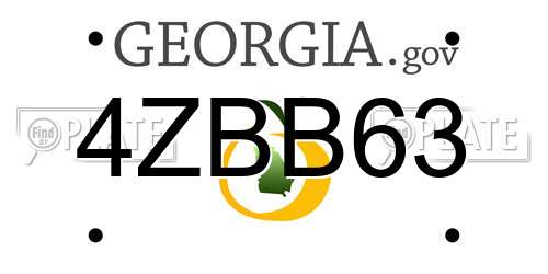 4ZBB63 Georgia License Plate