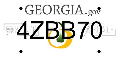 4ZBB70 Georgia License Plate