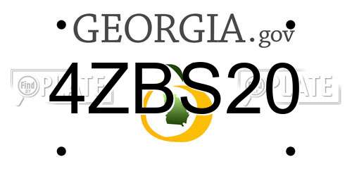 4ZBS20 Georgia License Plate