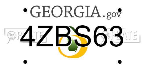 4ZBS63 Georgia License Plate