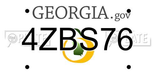 4ZBS76 Georgia License Plate