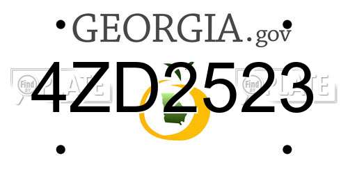 4ZD2523 Georgia License Plate