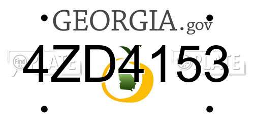 4ZD4153 Georgia License Plate