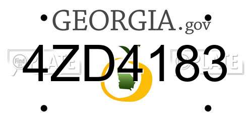 4ZD4183 Georgia License Plate