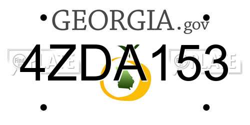 4ZDA153 Georgia License Plate