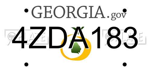 4ZDA183 Georgia License Plate