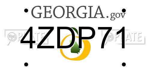 4ZDP71 Georgia License Plate