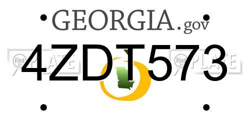 4ZDT573 Georgia License Plate