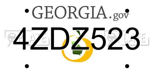 4ZDZ523 Georgia License Plate