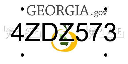 4ZDZ573 Georgia License Plate