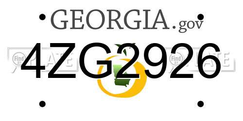 4ZG2926 Georgia License Plate