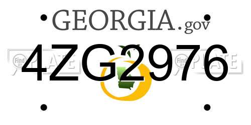 4ZG2976 Georgia License Plate