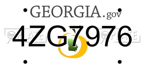 4ZG7976 Georgia License Plate