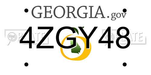 4ZGY48 Georgia License Plate