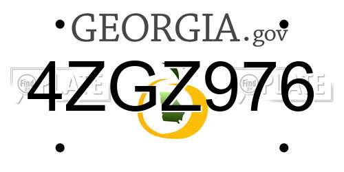4ZGZ976 Georgia License Plate
