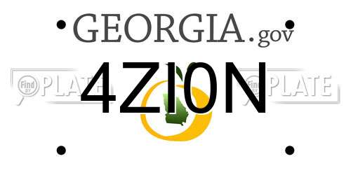 4ZI0N Georgia License Plate