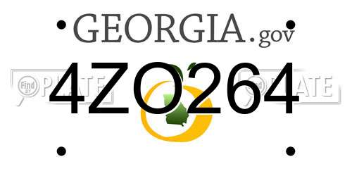 4ZO264 Georgia License Plate