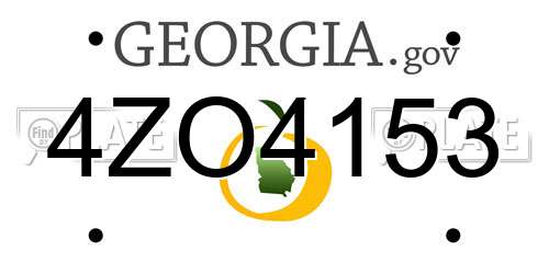 4ZO4153 Georgia License Plate