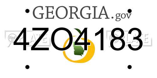 4ZO4183 Georgia License Plate