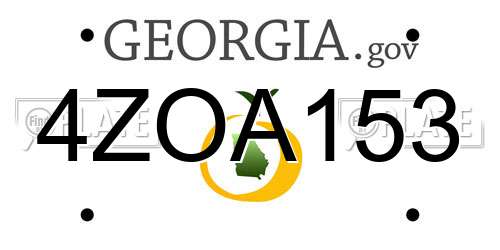 4ZOA153 Georgia License Plate